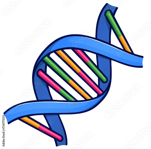 dna or chromosome cartoon isolated