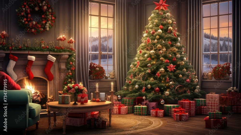 festive christmas holiday composition
