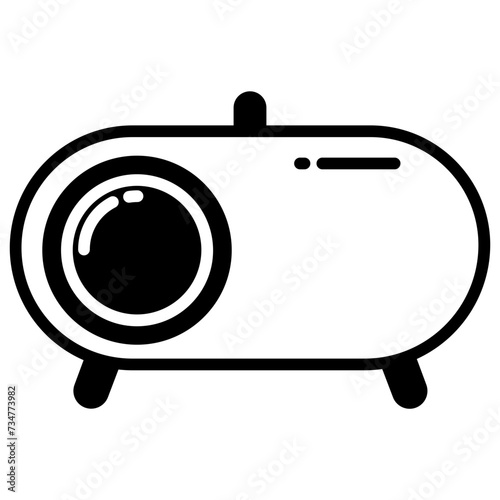 Cat litter box glyph and line vector illustration