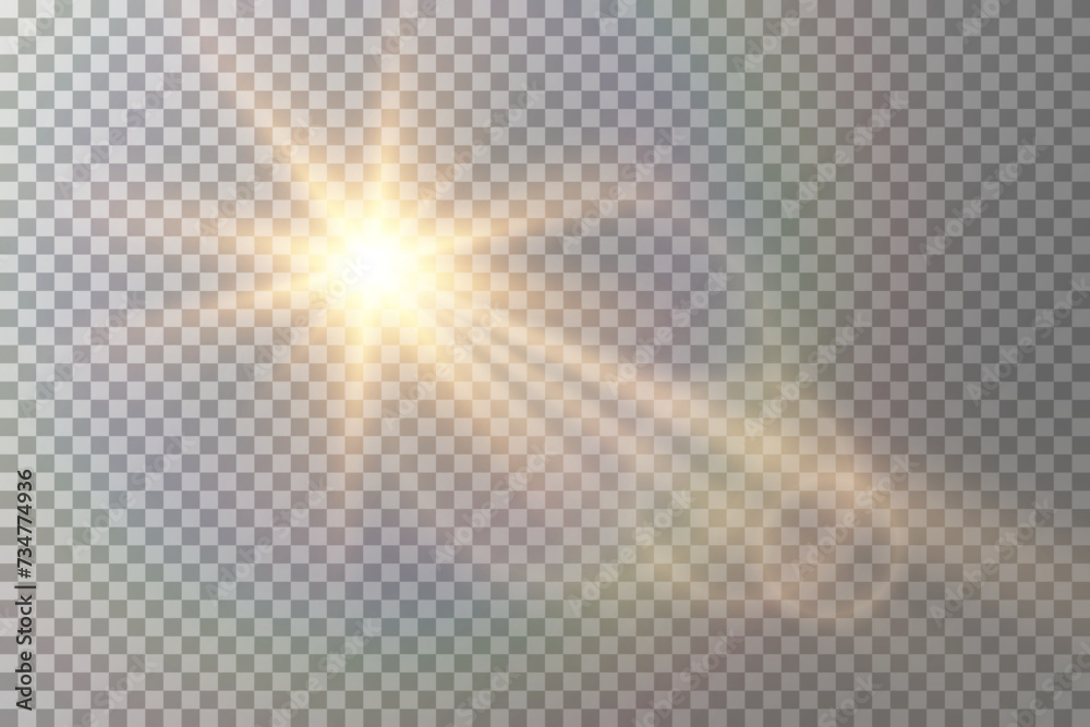 Vector transparent sunlight special lens flare light effect. Sun flash	