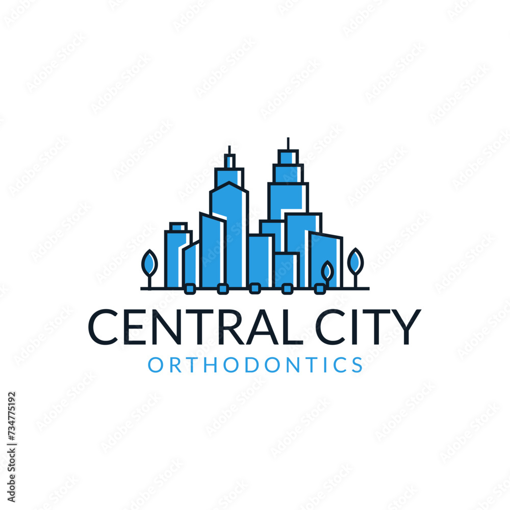 central city orthodontics logo design vector illustration