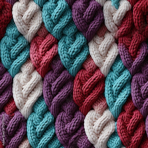 Seamless pastel knitted wool pattern background