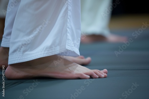 closeup of feet positioning in aikido stance