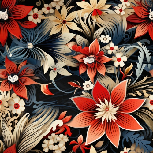 Delicate Indonesian Batik Seamless Pattern