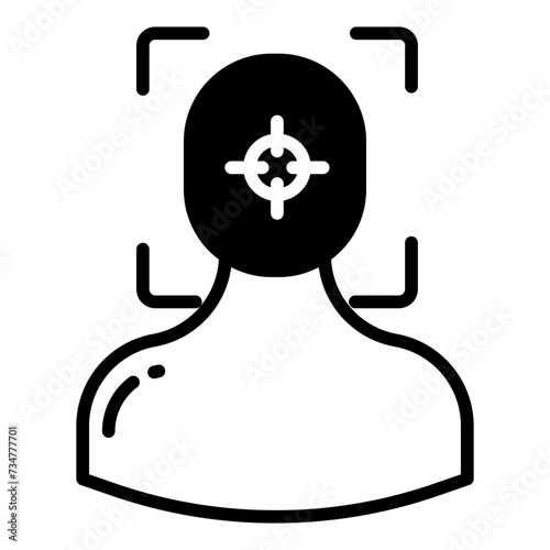 Face glyph and line vector illustration