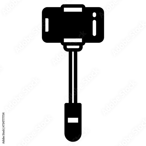 Selfie Stick glyph and line vector illustration