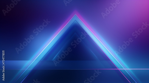 Neon triangle prism gateway, Pink and blue geometric portal, Abstract dimensional art | Generative AI