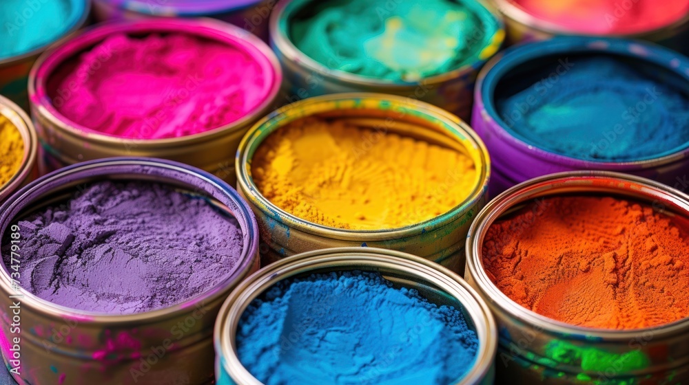 Colorful powder bucket background image Colorful powder bucket background image