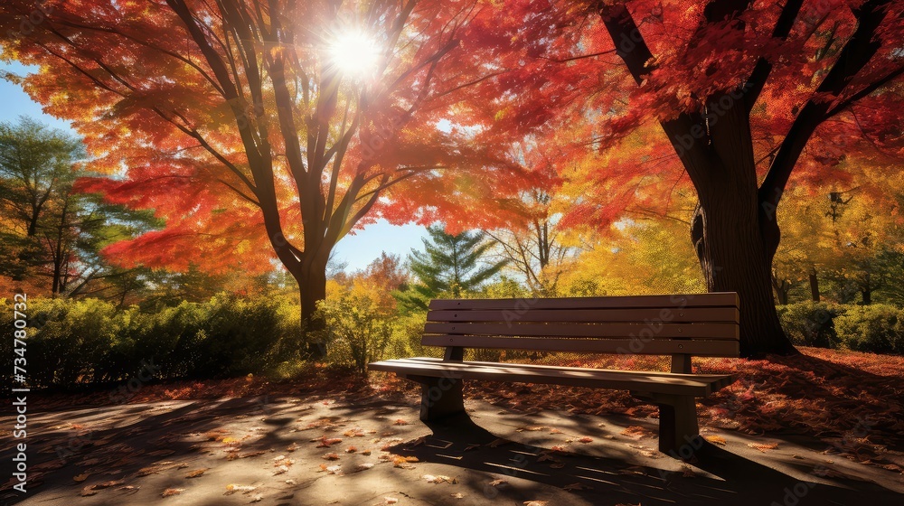 nature fall bench
