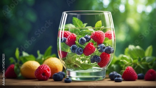 fruit cocktail in a glass