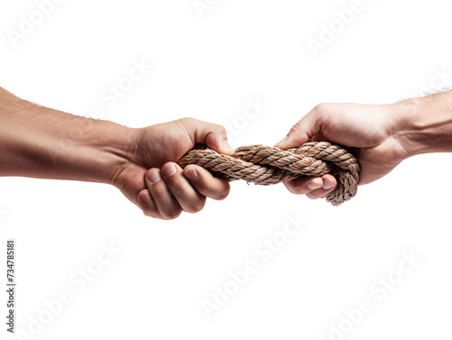 hands holding a rope together