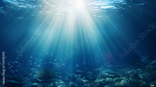 Ocean underwater rays