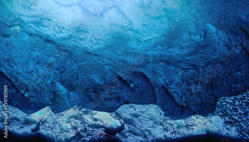 Deep blue abstract background. The theme of the rocky sea bottom © ROKA Creative