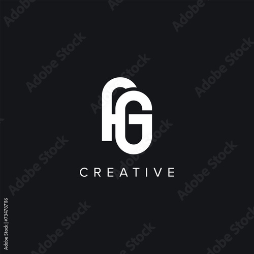 Alphabet Letters FG GF Minimal Logo Initial Based Monogram Icon Vector.