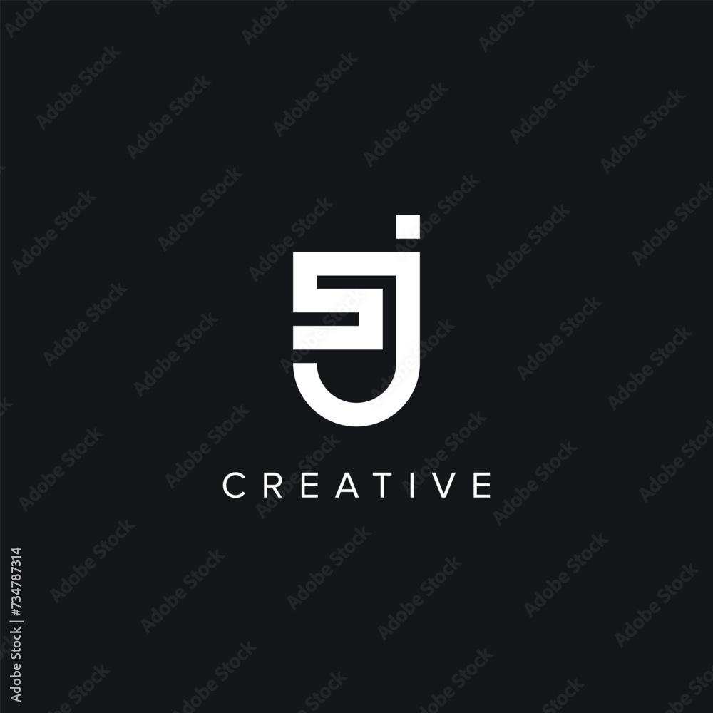 Alphabet Letters SJ JS Minimal Logo Initial Based Monogram Icon Vector Alphabet Letters SJ JS Minimal Logo Initial Based Monogram Icon Vector