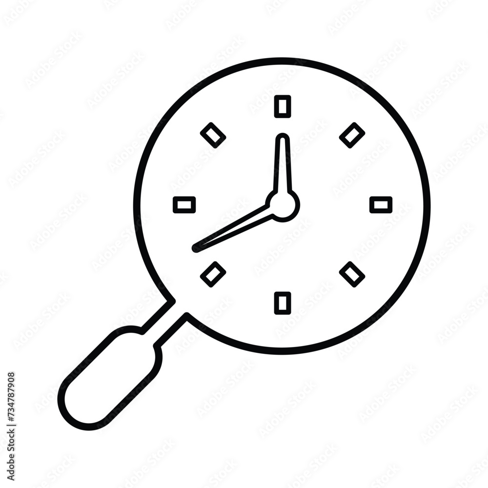 SEO Time Search icon. Line, outline design. SEO Time Search icon. Line, outline design.