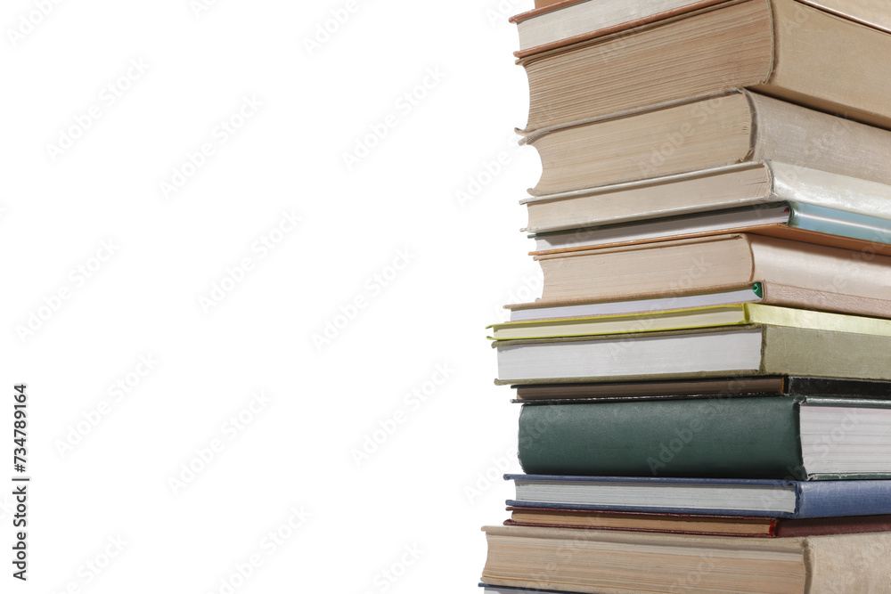 Stack of many different books isolated on white Stack of many different books isolated on white