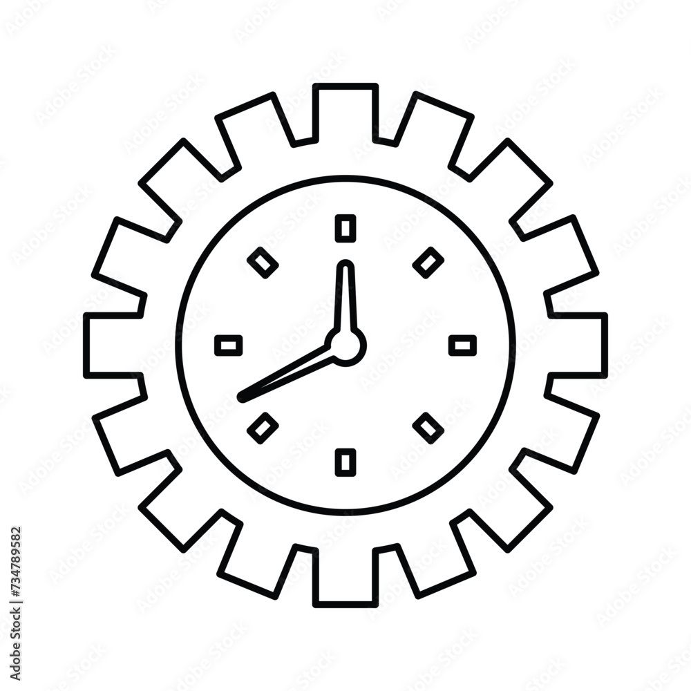 Time Optimization icon. Line, outline design. Time Optimization icon. Line, outline design.