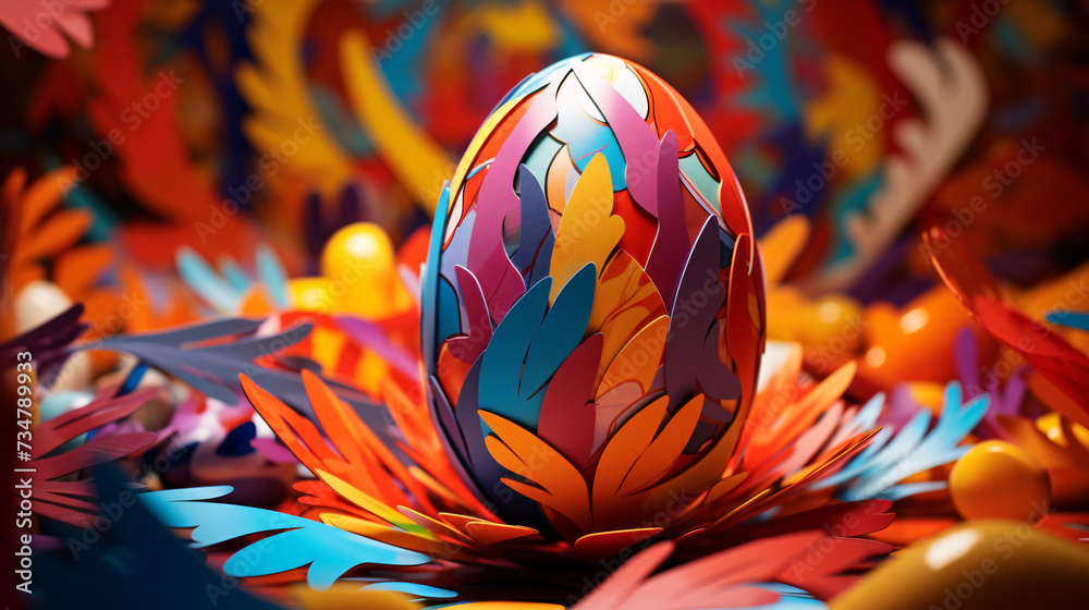 Rich vibrant colorful easter egg