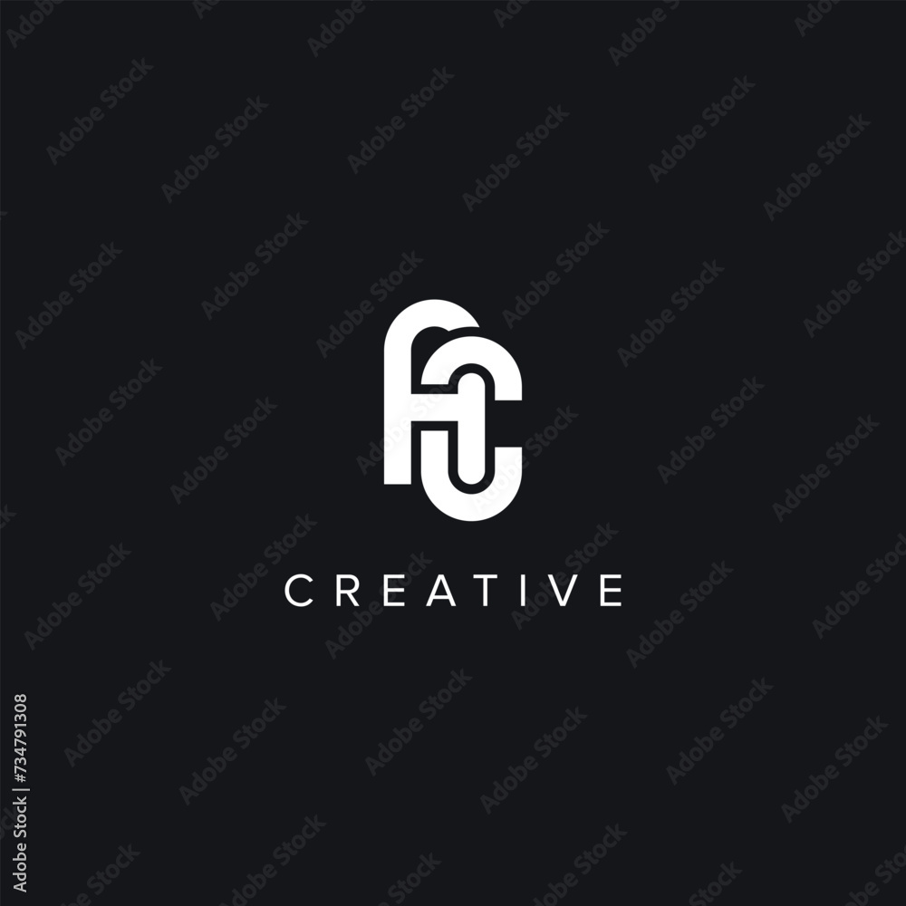 Alphabet Letters AC CA Creative Logo Initial Based Monogram Icon Vector. Alphabet Letters AC CA Creative Logo Initial Based Monogram Icon Vector.