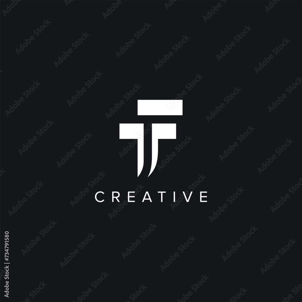 Alphabet Letters TF FT Creative Logo Initial Based Monogram Icon Vector. Alphabet Letters TF FT Creative Logo Initial Based Monogram Icon Vector.