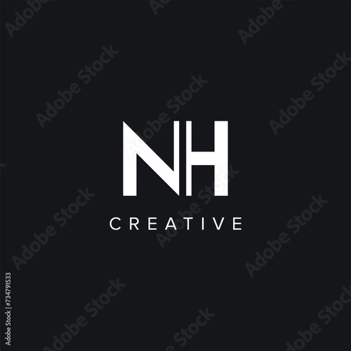 Alphabet Letters NH HN Creative Logo Initial Based Monogram Icon Vector.