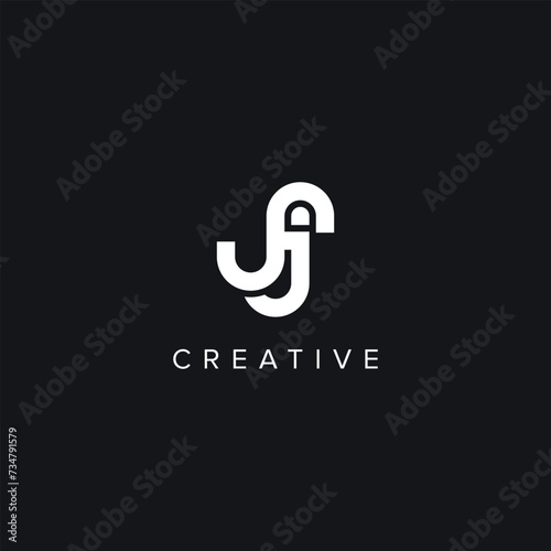 Alphabet Letters SJ JS Creative Logo Initial Based Monogram Icon Vector.