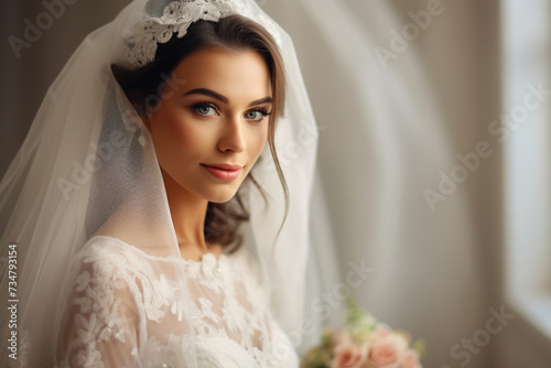 bride in a wedding dress. generative ai