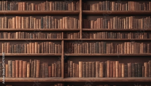 Classic style wooden bookshelves background, cross pattern
