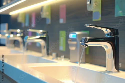 motionactivated faucets on display, ready for a demo photo