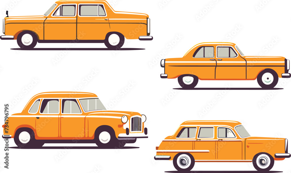 taxi illustration vector car transportation yellow travel service isolated cab flat automobile transport vehicles
