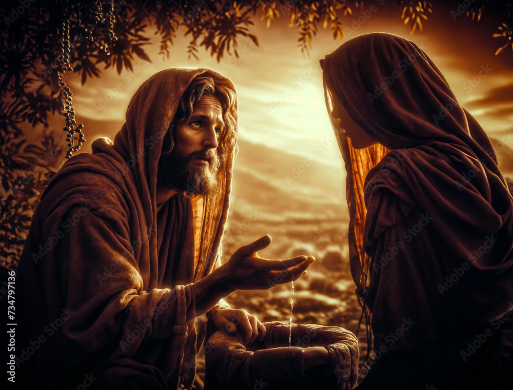 Jesus Christ talks with the Woman at the Well Jesus Christ talks with the Woman at the Well