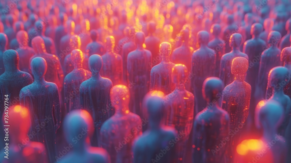 Obraz premium 群衆のミニチュアイメージ,Generative AI AI画像