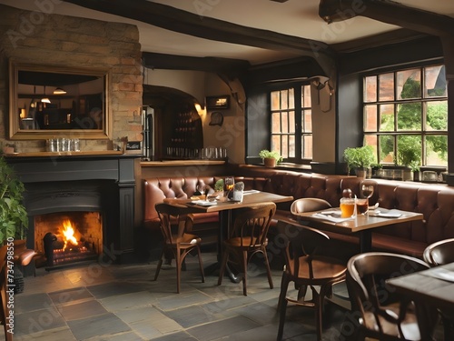 interior of a british pub