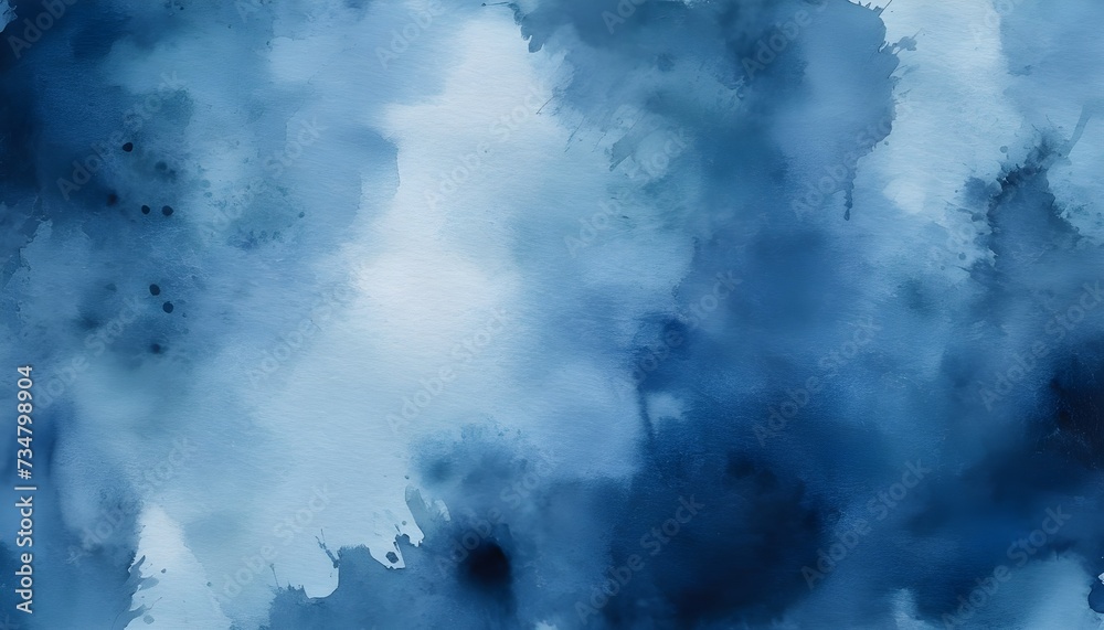 blue water color paint background. Ai Generative