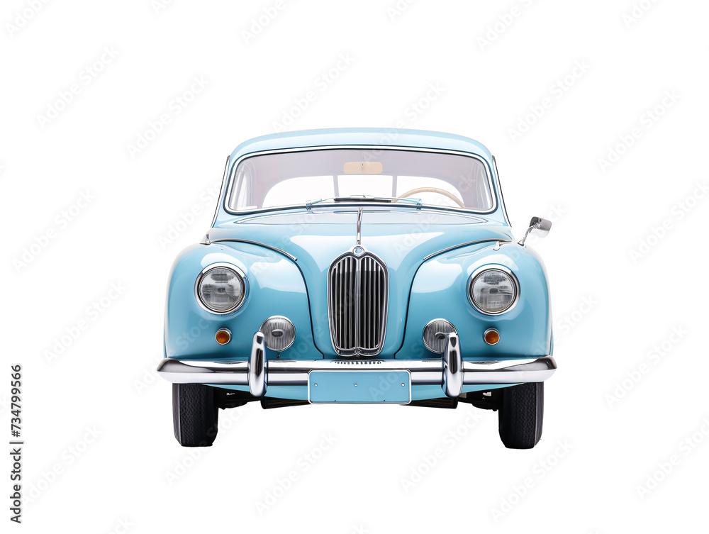 a blue car with a white background