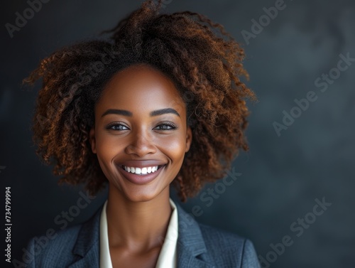 Portrait of beauty smiling Afro businessman with suit in professional studio background