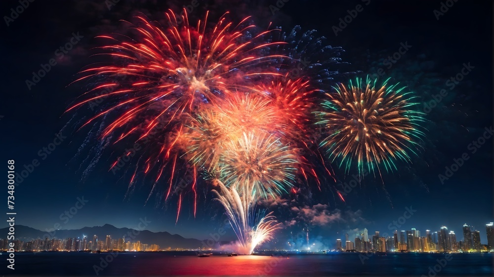 A mesmerizing scene of fireworks A mesmerizing scene of fireworks
