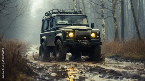Mud and fun with an off-road vehicle. Professional off-road car in the swamp © Ruslan Gilmanshin