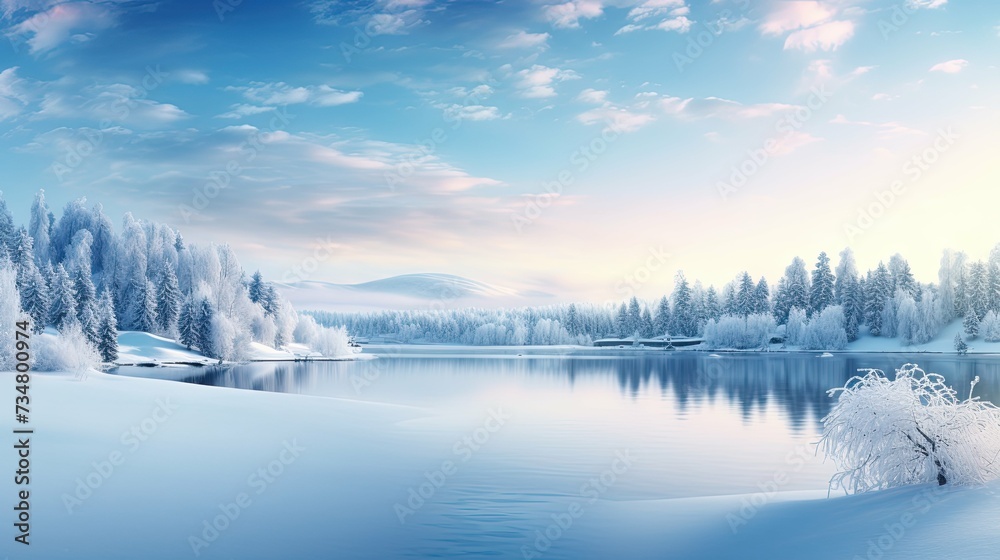 snow christmas holiday background blue