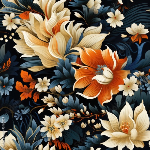 Colorful Indonesian Batik Seamless Pattern