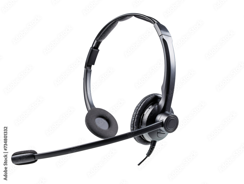 a black headset with a microphone a black headset with a microphone