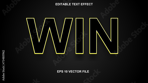 win smooth editable text effect. smooth text effect style 3d, headline, font, customizable, bold, typography, premium, marketing 