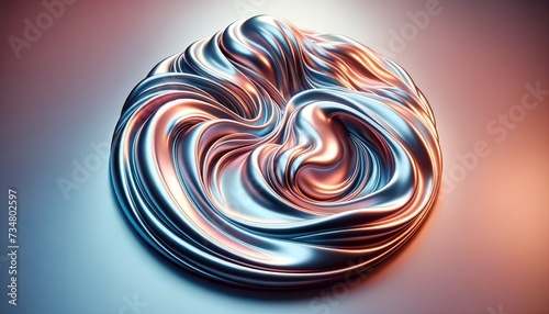 Mesmerizing Metallic Drapery Sculpture Reflecting Graceful Waves of Silk in a 3D Art Form