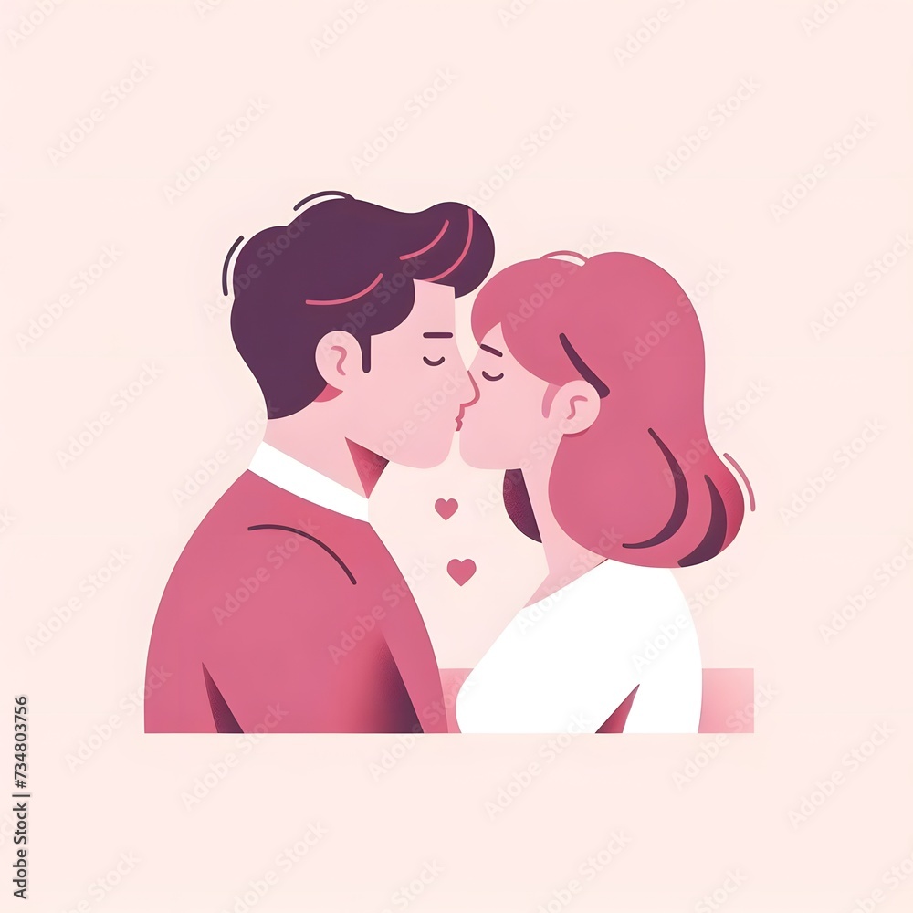loving couple kissing. kiss day Valentine's Day . couple on white background loving couple kissing. kiss day Valentine's Day . couple on white background