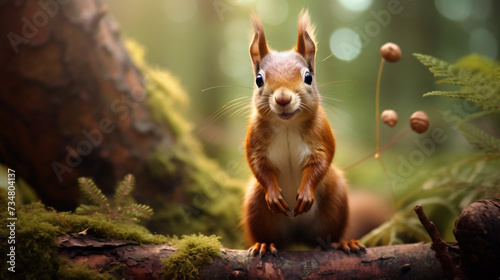 Funny red squirrel
