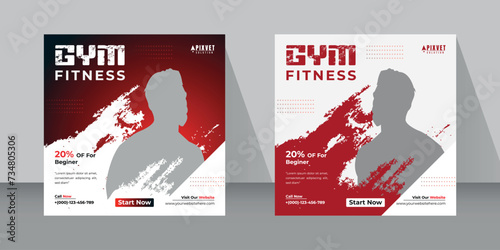 Fitness social media post banner template
