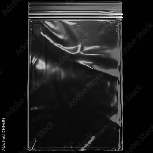 Plastic Bag Wrap PNG Texture : Wrinkled black plastic bag texture on a black background, ideal for creative and decorative design purposes.