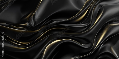 Elegant black background with gold accents.