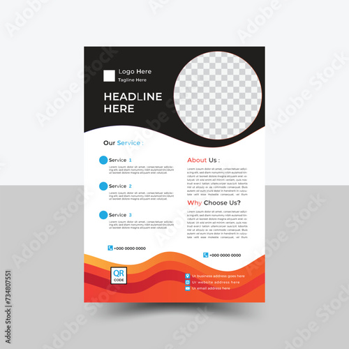Magazine cover template, Poster, Brochure, Abstract business flyer, vector template design, Promotion, Advertise, Modern and unique flyer design,  Flyer in A4 size, Corporate business flyer